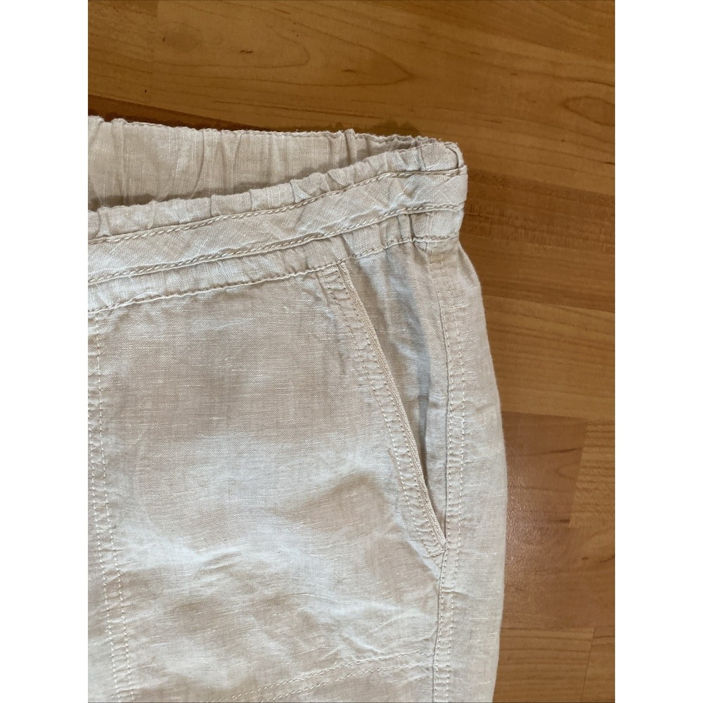 Caslon Drawstring Wide Leg 100% Linen Pants Beige Size XL Resort Beach Lagenlook - Picture 3 of 10